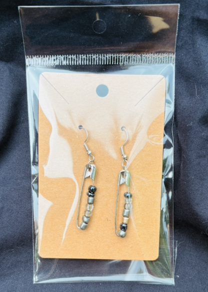 Beaded Safety pins Earrings